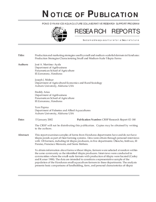 (PDF) Production and marketing strategies used by small and medium