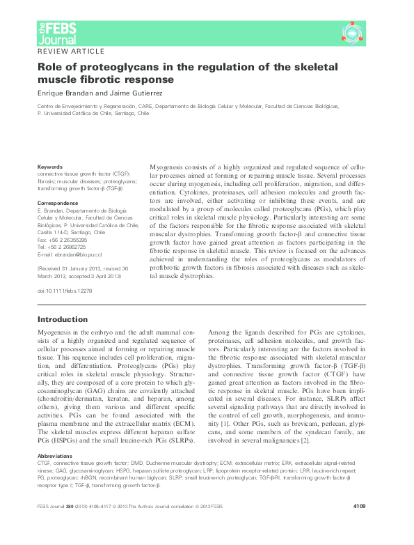 (PDF) Role of proteoglycans in the regulation of the skeletal muscle ...