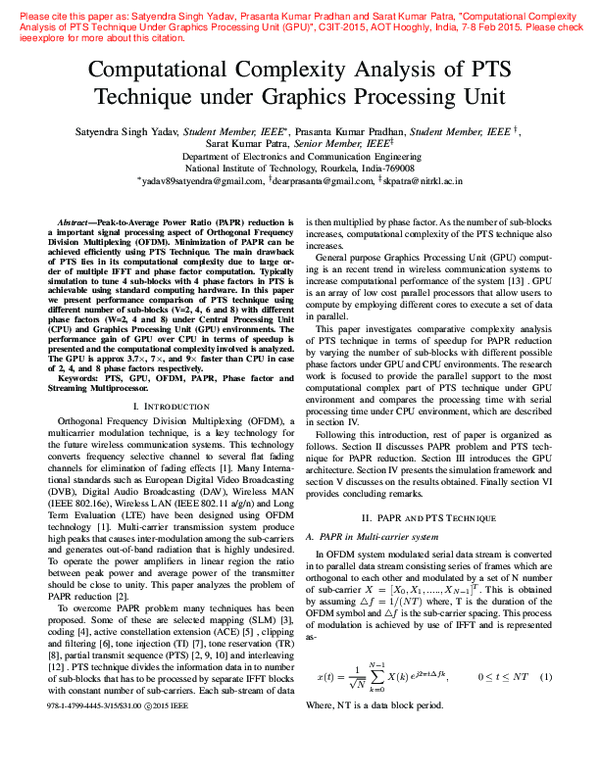 (PDF) Computational complexity analysis of PTS technique under graphics ...