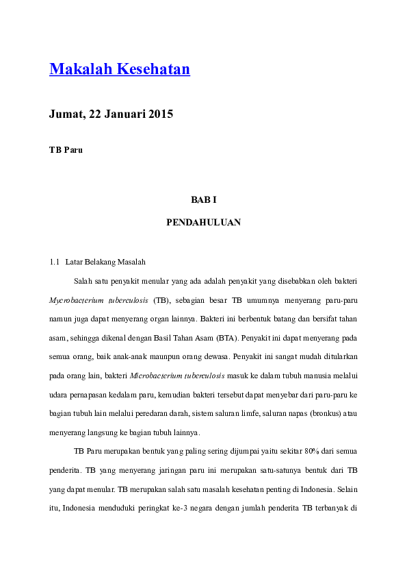 Contoh Makalah Penyuluhan Kepada Pasien Penyakit Paru Paru Contoh Makalah Penyuluhan Kepada Pasien Penyakit Paru Paru