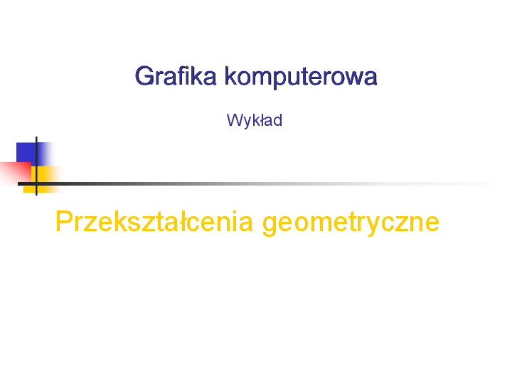 (PDF) Wykład 1. Podstawy grafiki komputerowej