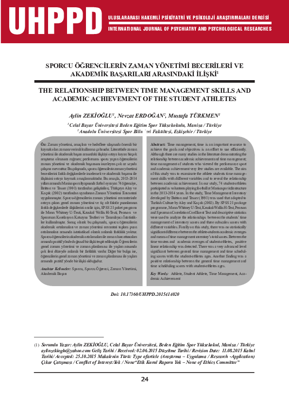 (PDF) The Relationship Between Time Management Skills And Academic ...