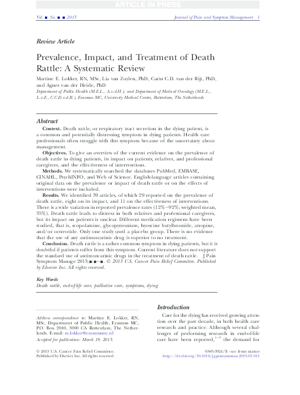 What Is A Death Rattle At The End Of Life