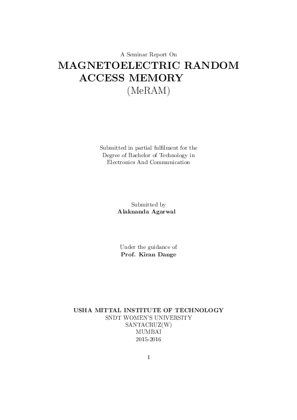 (PDF) Magnetoelectric Random Access Memory