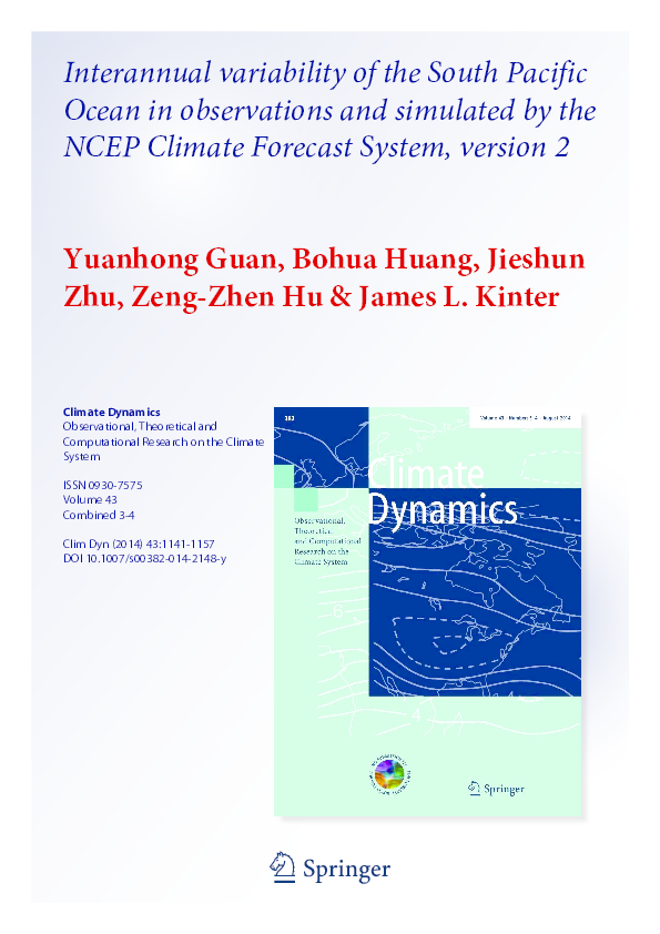 (PDF) Interannual variability of the South Pacific Ocean in ...