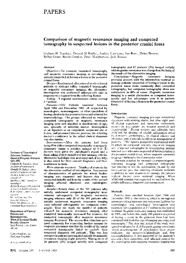 (PDF) Comparison of magnetic resonance imaging and computed tomography ...