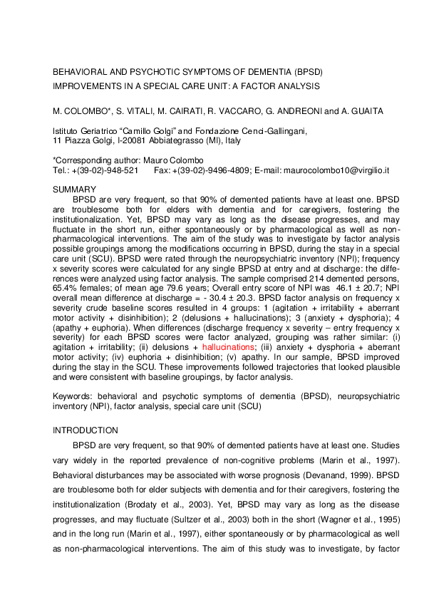 (PDF) Behavioral and psychotic symptoms of dementia (BPSD) improvements ...