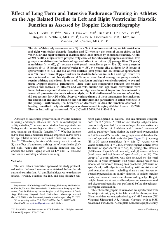(PDF) Effect of Long Term and Intensive Endurance Training in Athletes ...
