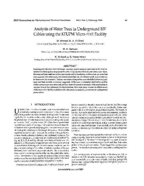 (PDF) Analysis of water trees in underground HV cables using the KFUPM ...