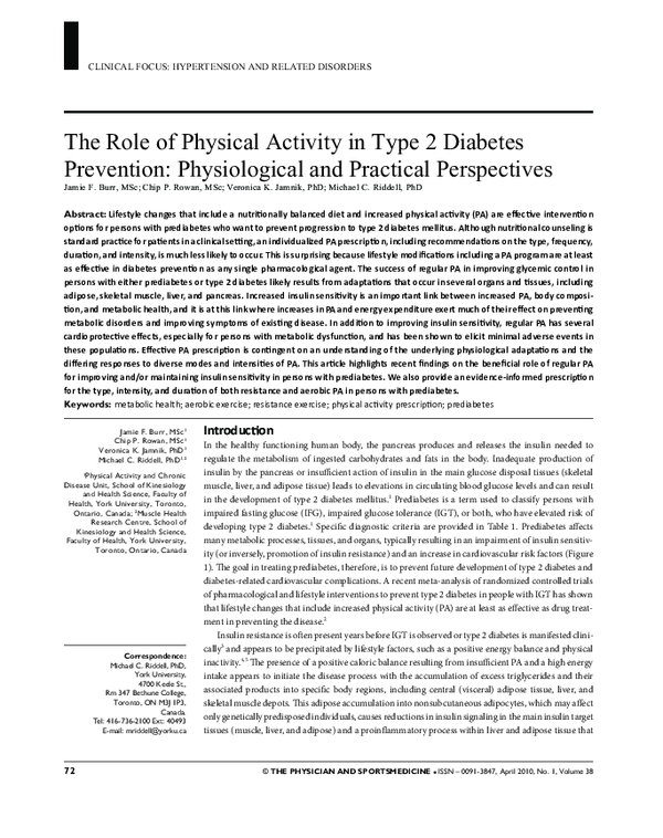 (PDF) The Role of Physical Activity in Type 2 Diabetes Prevention