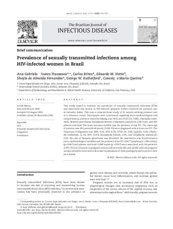 (PDF) Prevalence of sexually transmitted infections among HIV-infected ...