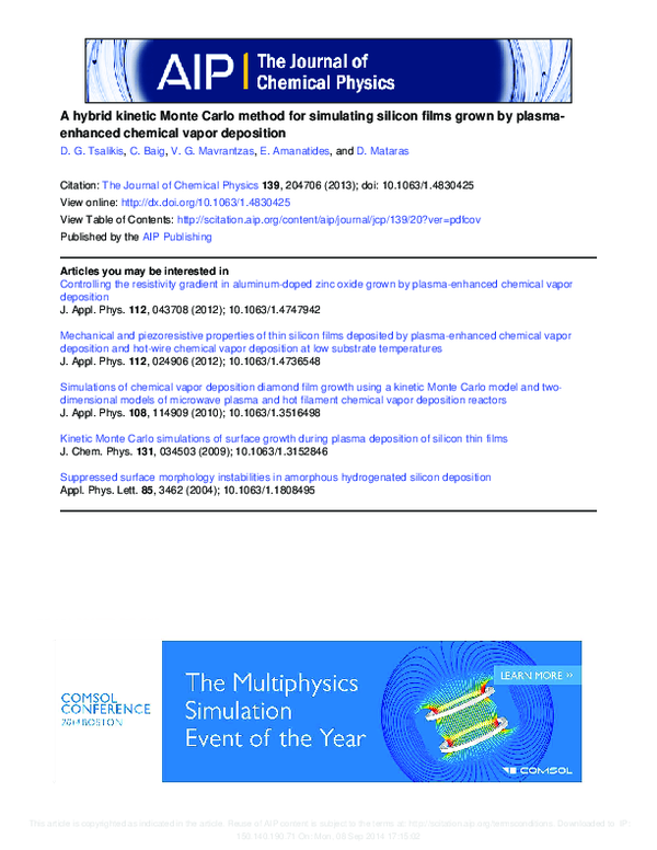 (PDF) A hybrid kinetic Monte Carlo method for simulating silicon films ...