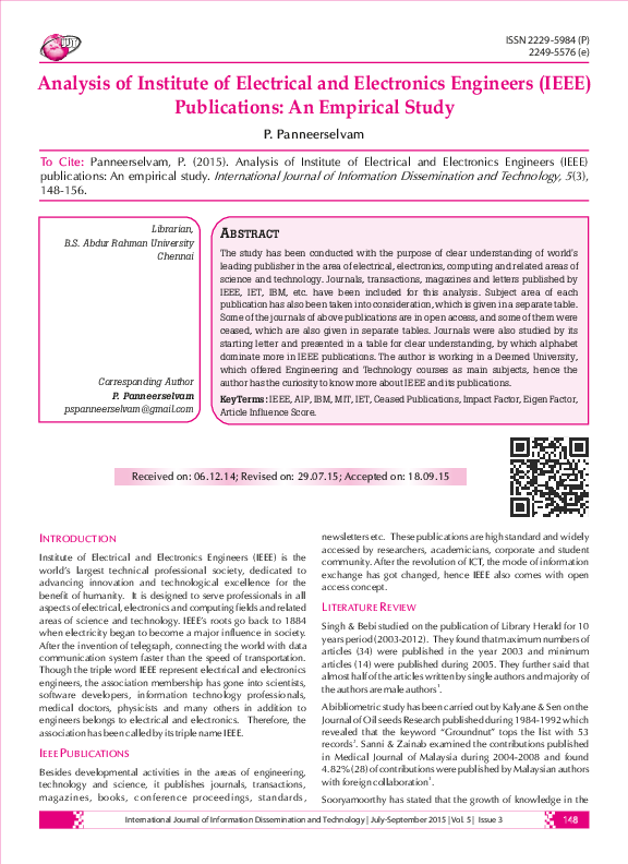 (PDF) Analysis of Institute of Electrical and Electronics Engineers ...