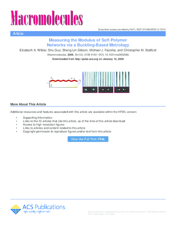 (PDF) Measuring the Modulus of Soft Polymer Networks via a Buckling ...