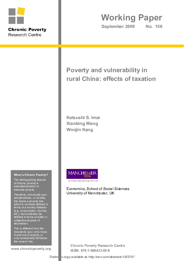 (PDF) Poverty and vulnerability in rural China: effects of taxation
