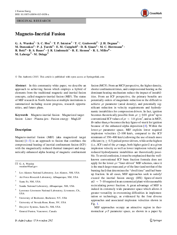 Fusion Glen Wurden Academia.edu