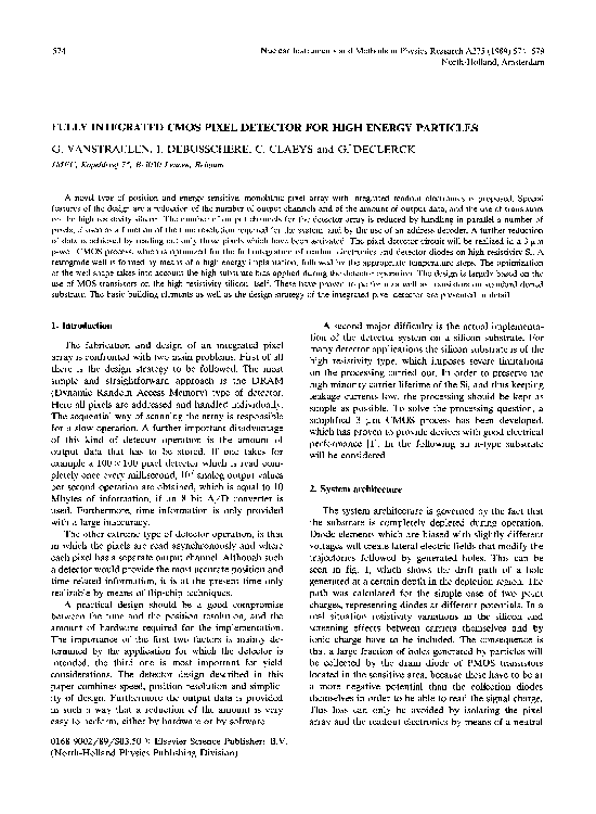 (PDF) Fully integrated CMOS pixel detector for high energy particles