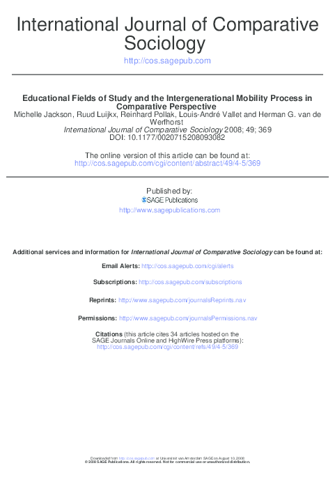 Intergenerational social mobility picture