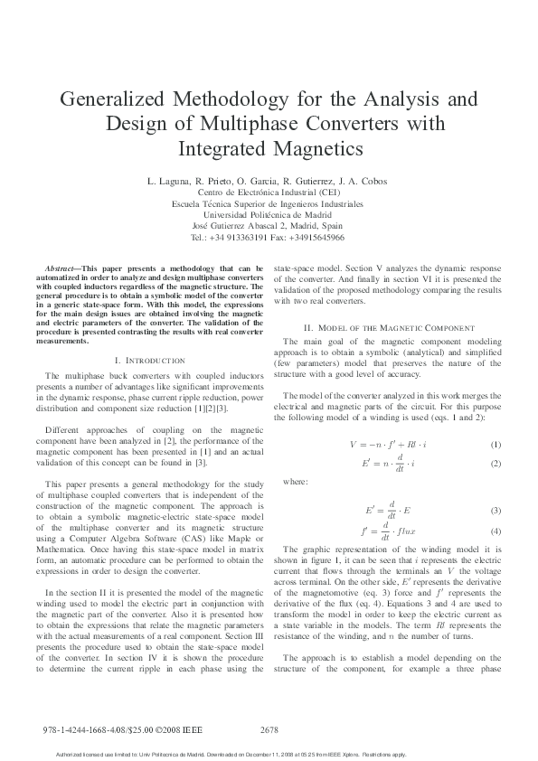 (PDF) Generalized Methodology for the Analysis and Design of Multiphase ...