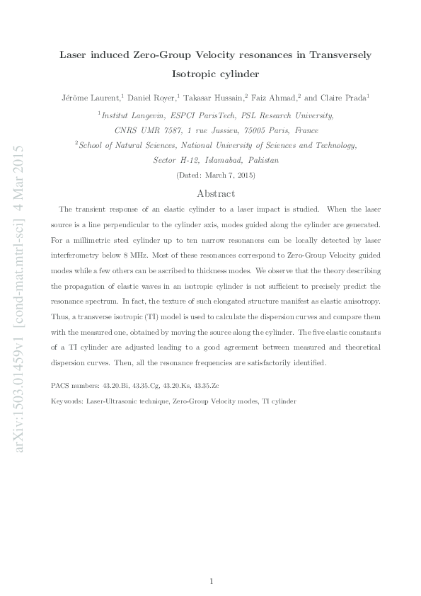(PDF) Laser induced zerogroup velocity resonances in transversely