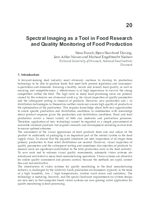 (PDF) Spectral Imaging as a Tool in Food Research and Quality ...