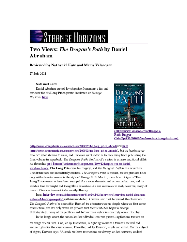 Pdf Two Views The Dragon S Path By Daniel Abraham Maria I Velazquez Academia Edu