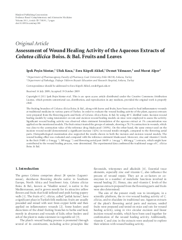 (PDF) Antibacterial and Wound Healing Activity of Some Agrimonia