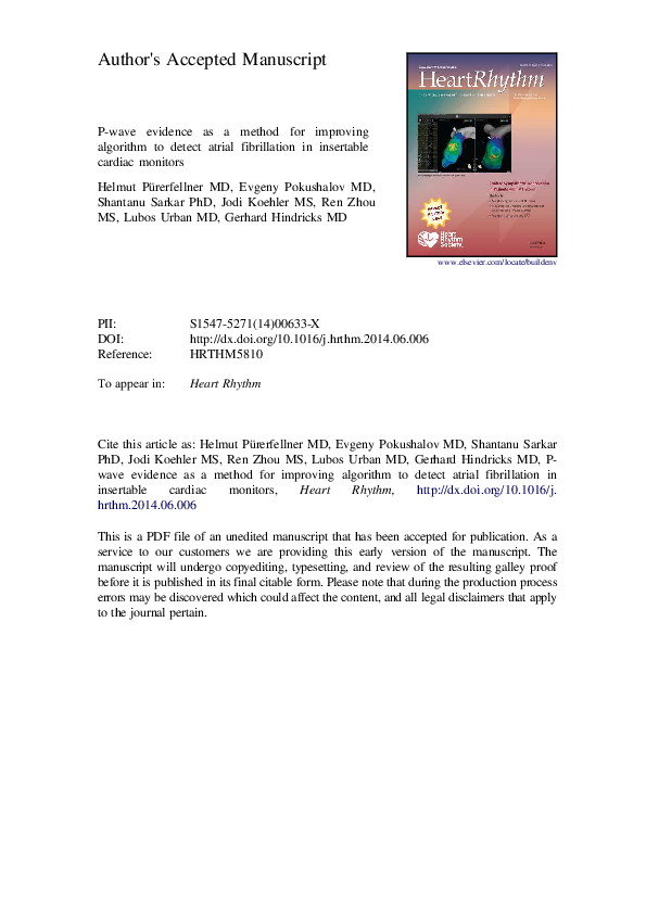(PDF) P-wave evidence as a method for improving algorithm to detect ...