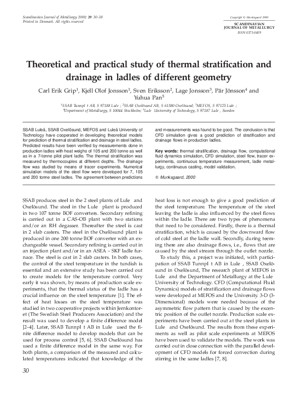 (PDF) Theoretical and practical study of thermal stratification and ...