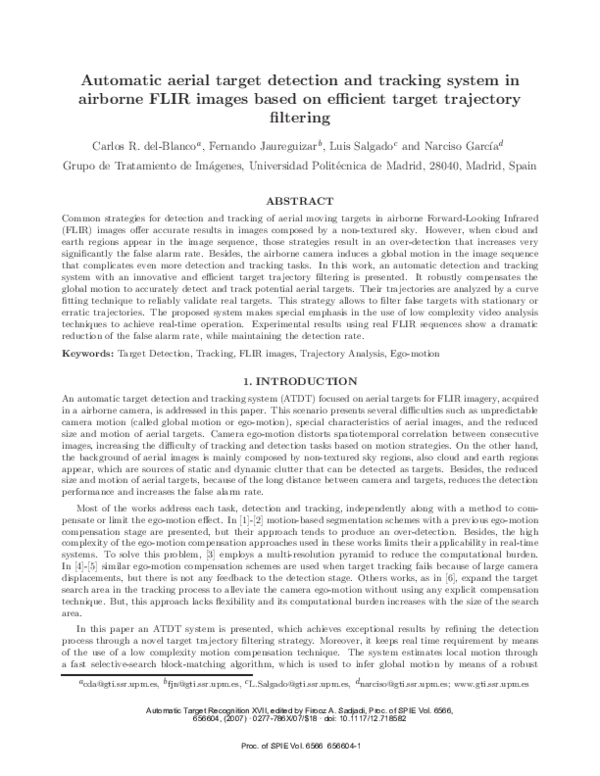 (PDF) Automatic aerial target detection and tracking system in airborne ...