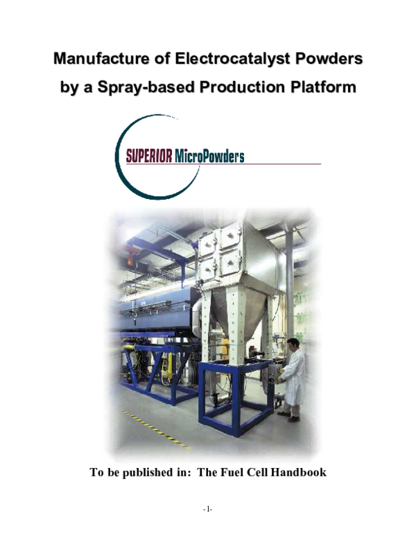 (PDF) Manufacture of electrocatalyst powders by a spray-based ...