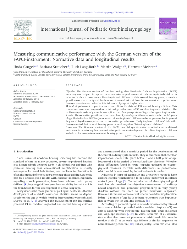 (PDF) Measuring communicative performance with the German version of ...