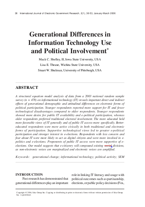 (PDF) Generational Differences in Informational Technology Use and ...