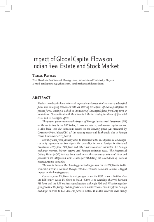 (PDF) Impact of Global Capital Flows on Indian Real Estate and Stock Market