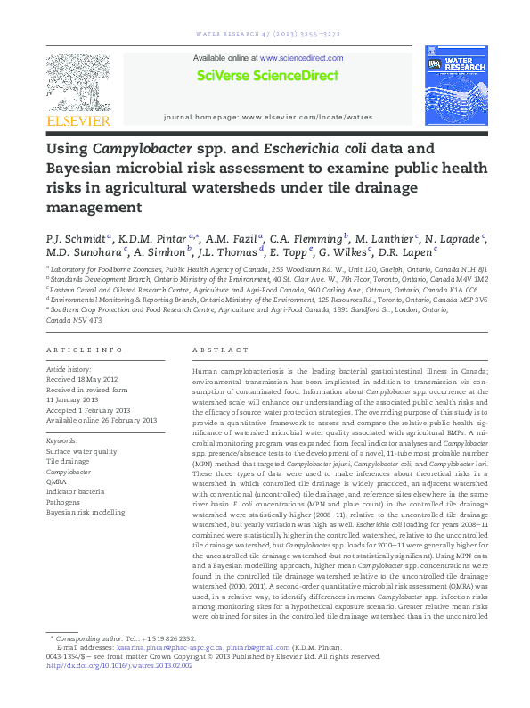 (PDF) Using Campylobacter spp. and Escherichia coli data and Bayesian ...