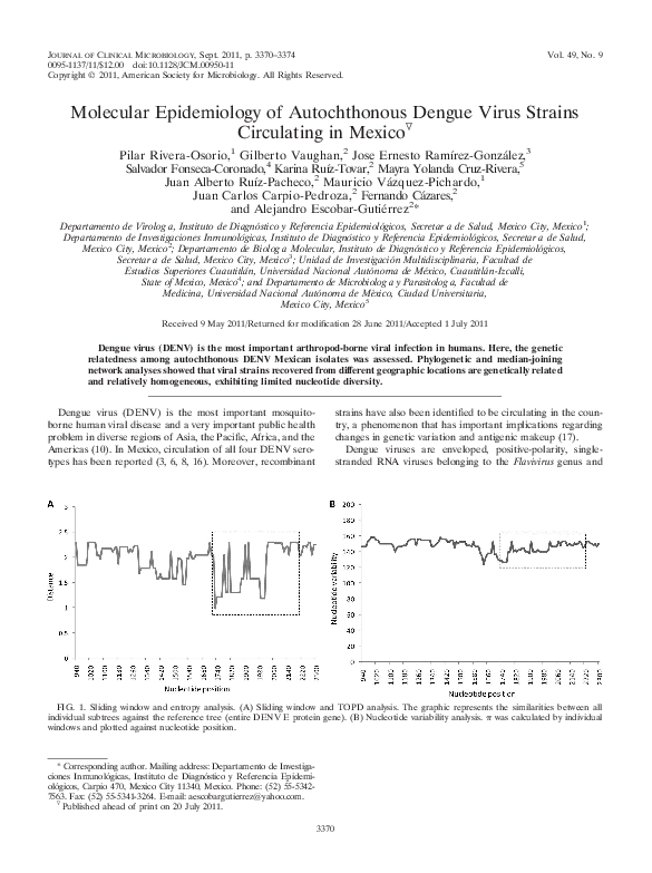 (PDF) Molecular Epidemiology of Autochthonous Dengue Virus Strains ...