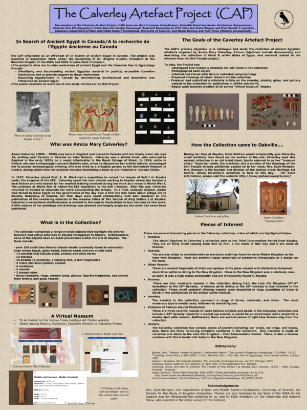 (PDF) Poster on the Calverley Artefact Project (CAP) presented at ...