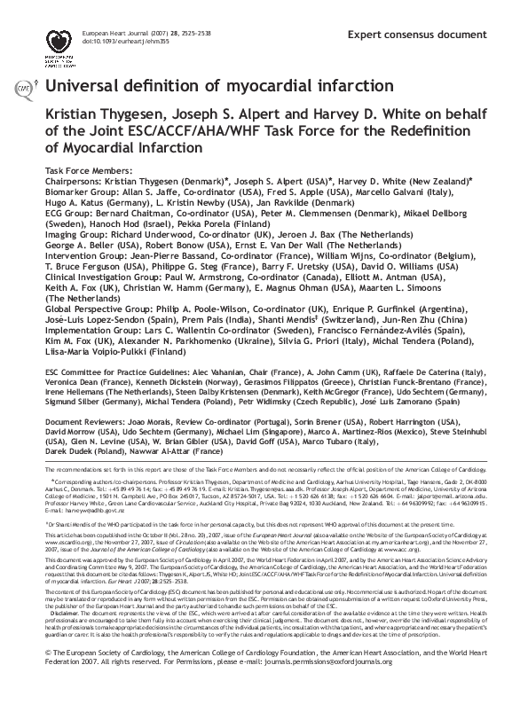 (PDF) Universal Definition of Myocardial Infarction