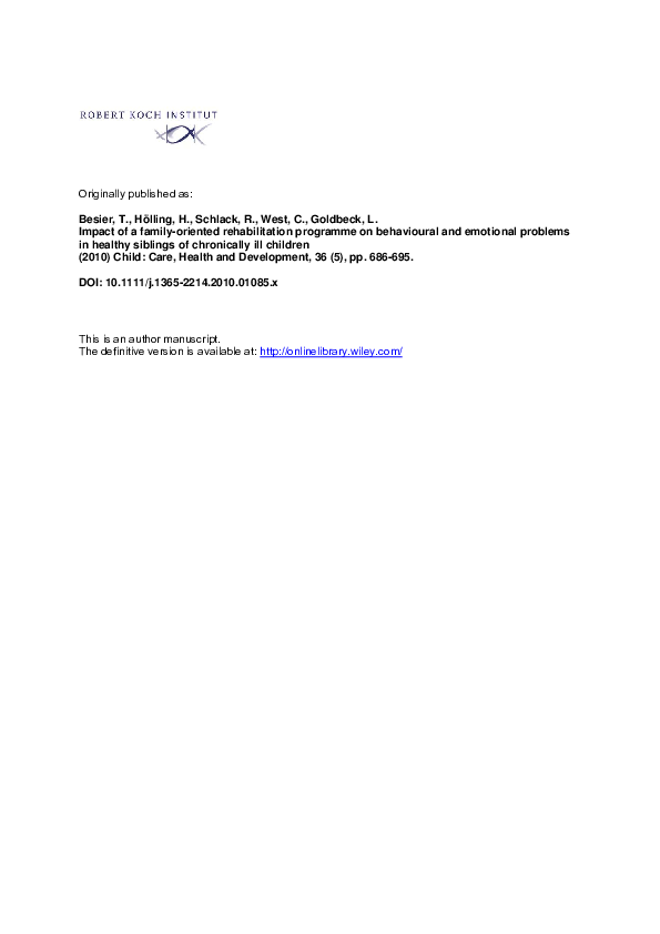 (PDF) Impact of a family-oriented rehabilitation programme on ...