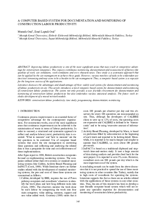 (PDF) A computer based system for documentation and monitoring of ...