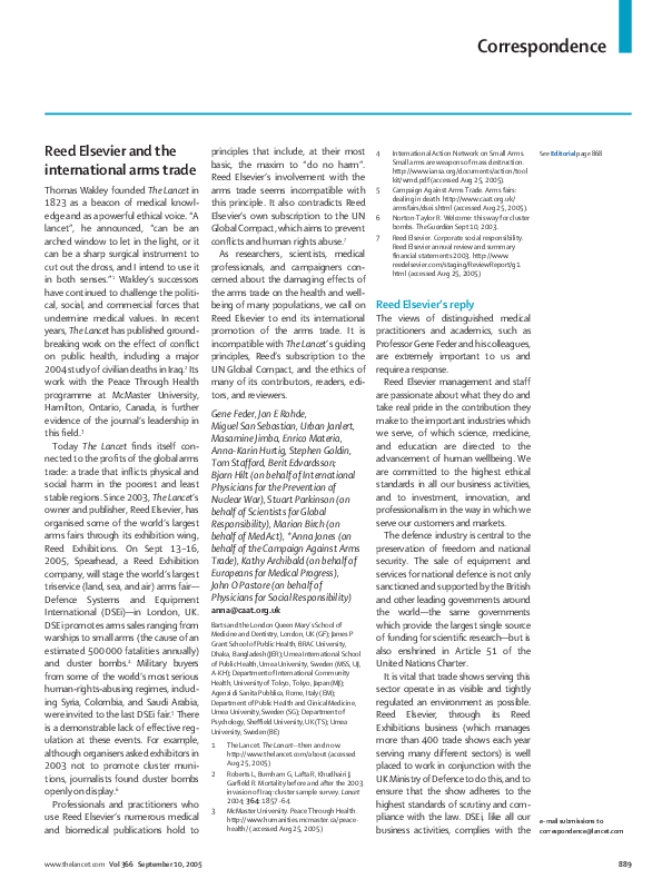 (PDF) Reed Elsevier and the international arms trade