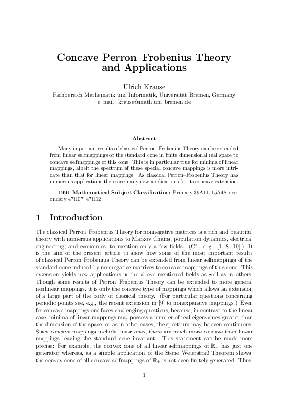 (PDF) Concave Extensions of PerronFrobenius Theory