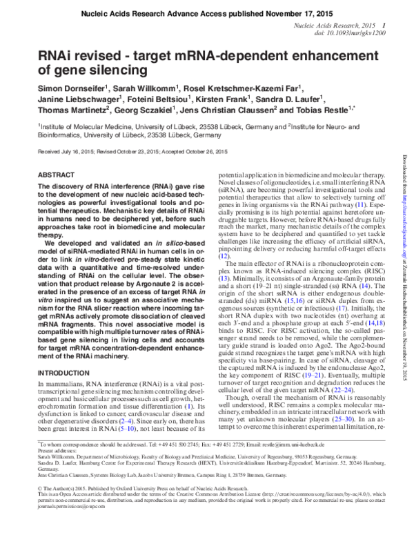 RNAi revised - target mRNA-dependent enhancement of gene silencing