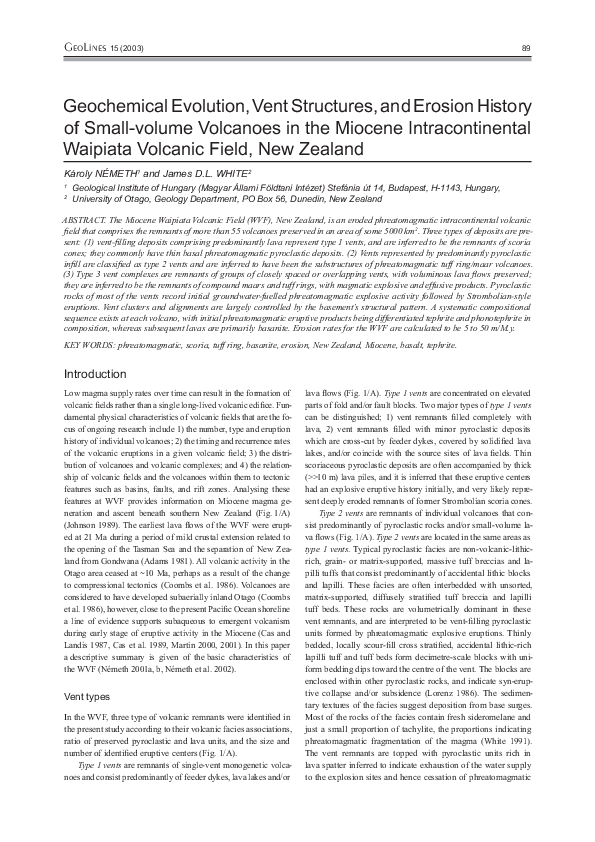 (PDF) Geochemical evolution, vent structures, and erosion history of ...