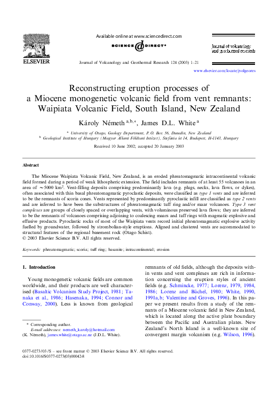(PDF) Reconstructing eruption processes of a Miocene monogenetic ...