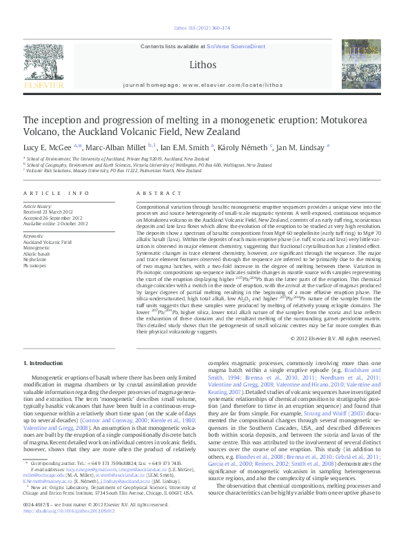 (PDF) The inception and progression of melting in a monogenetic ...