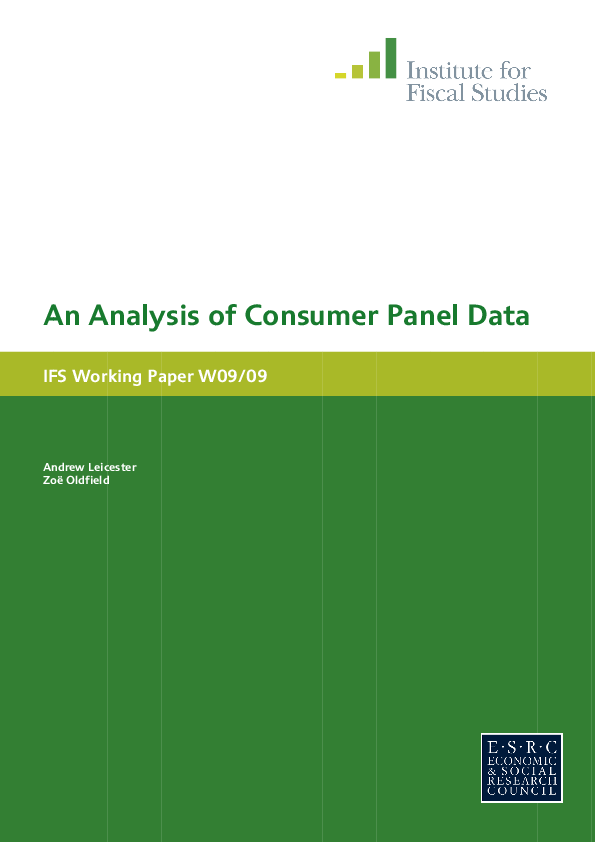 (PDF) An analysis of consumer panel data