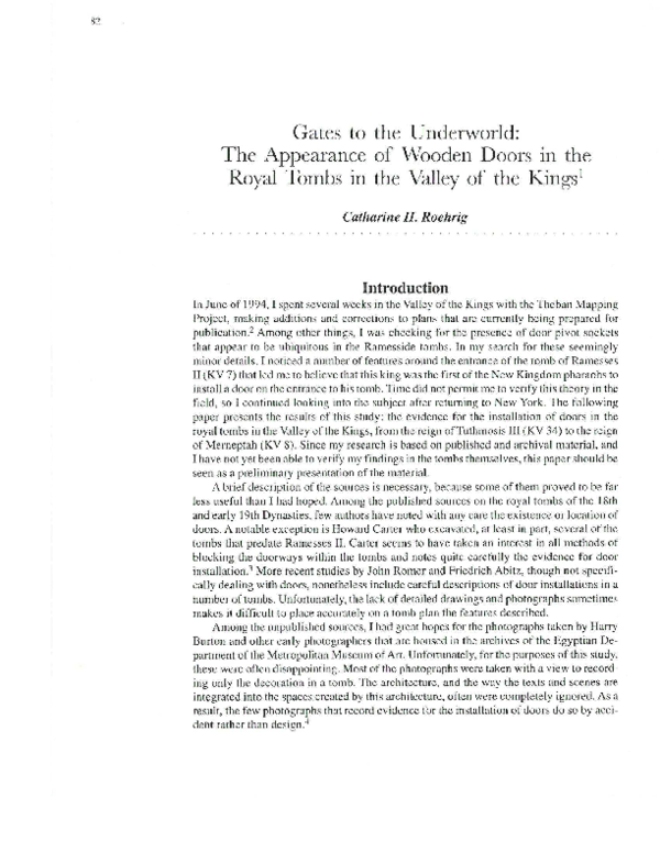 (PDF) Gates to the Underworld The Appearance of Wooden Doors in the