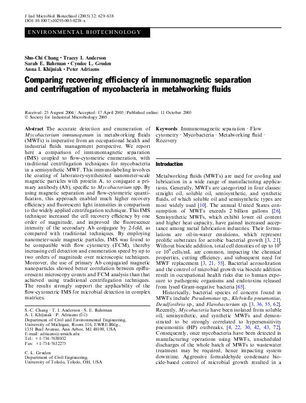(PDF) Comparing recovering efficiency of separation and