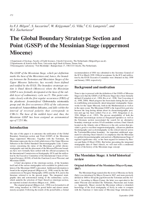 (PDF) The global boundary stratotype section and point (GSSP) for the ...
